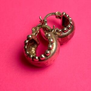 Vtg Thai 925 Sterling Solver Cuff Earrings